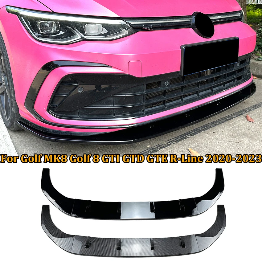 

Car Front Bumper Lip Splitter Diffuser Body Kits Spoiler Bumper Guard ABS For VW Golf MK8 Golf 8 GTI GTD GTE R-Line 2020-2023