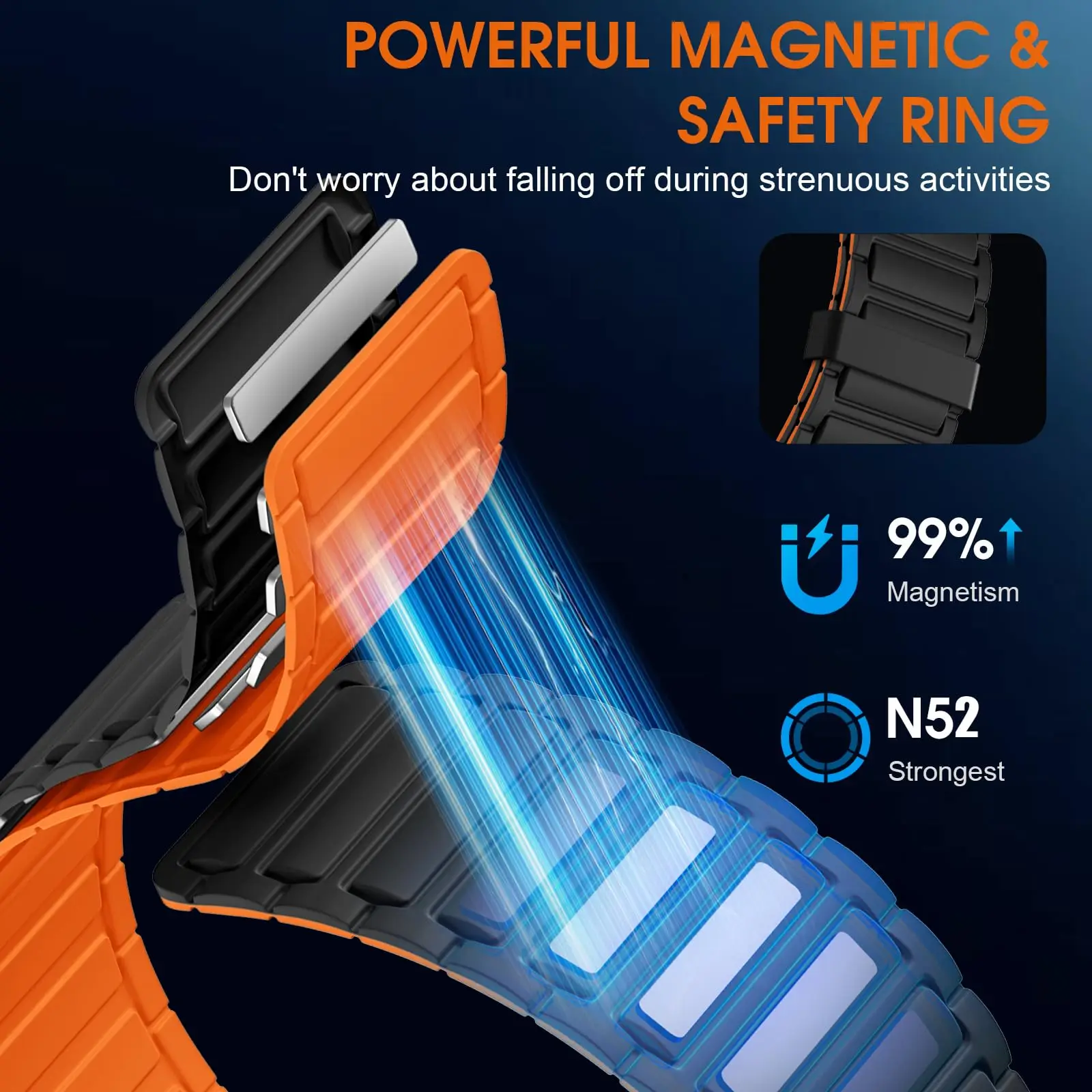 Magnetic Silicone Strap Bracelet
