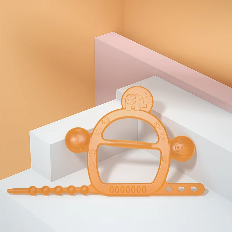 안전한   Teethers BPA 무료 귀여운 동물  DIY 반지 Teether  실리콘 씹는 매력 아이 Teething 장난감
