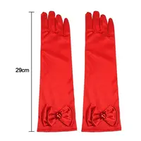1Pair Children Long Gloves Princess Dance Performance Stage Gloves Satin Sequins Bow Glove Solid Full Finger Mittens Accessories 5