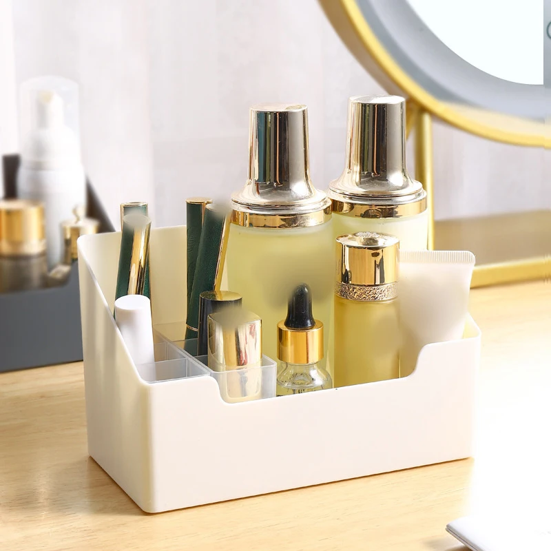 

Простой ящик для хранения, экономия пространства, модный белый инновационный зеркальный шкаф, настольный модный косметический контейнер, коробка для губной помады