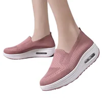 Mesh Surface Women's Sports Shoes Thin Design Breathable Material Running Sneakers Anti-Slip Thick Bottom Casual Shoes