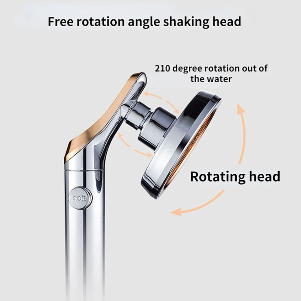 Zloog Large Panel Handheld Bathroom Shower Head with Stop Button Water Saving High Pressure Shower Head Filter Rainfall Shower 6