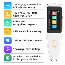 

New 112 Languages Translator Pen Scanner 12 Languages Instant Text Scanning Reading Translator Device for Business Travel Abroad