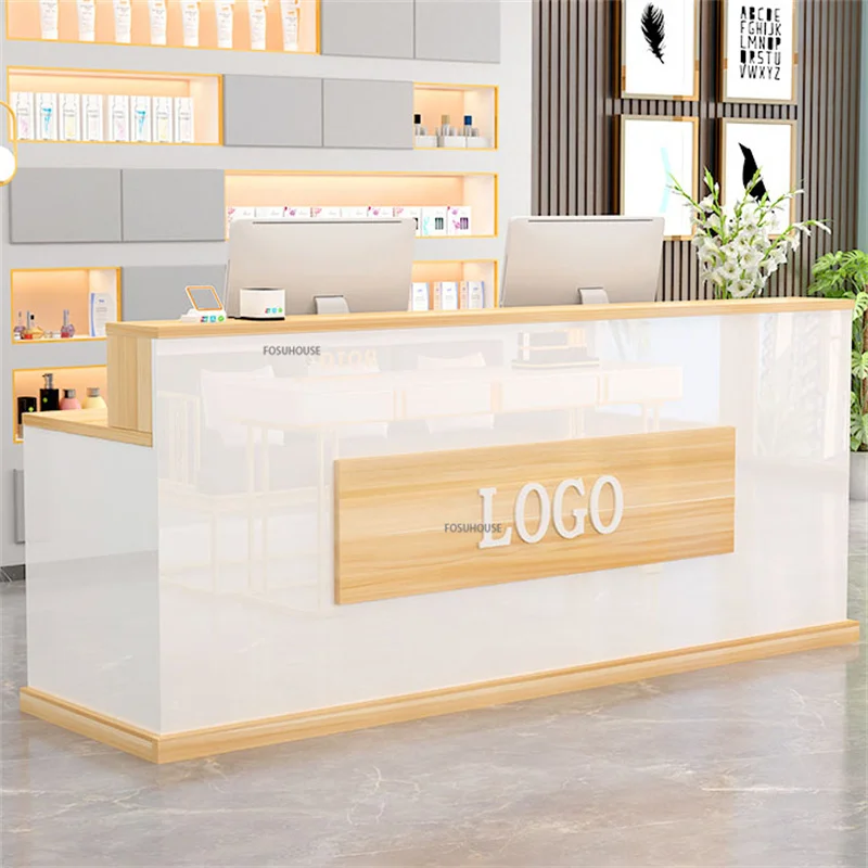 modern Company Front Desk Reception desk Clothing store welcome desk office Furniture light luxury bar table Reception Counter
