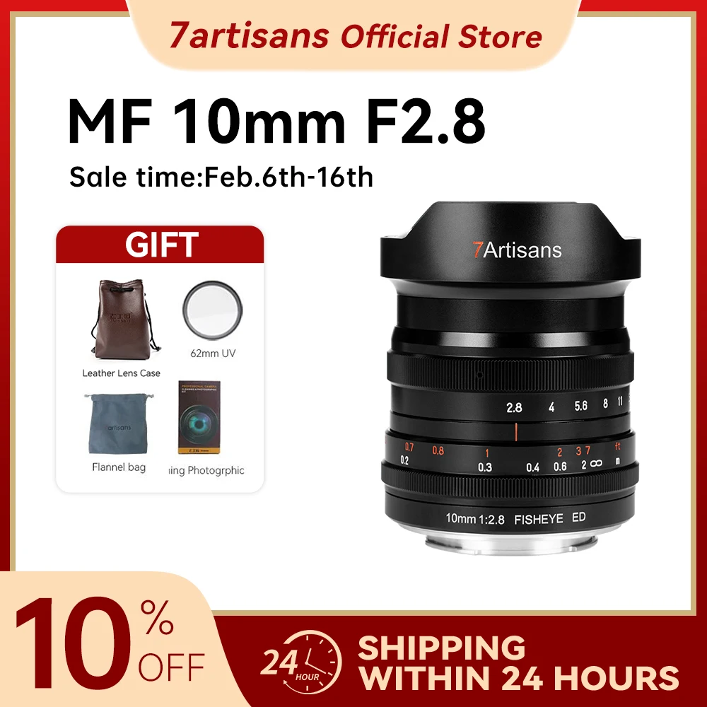 7Artisans 10Mm F2.8 Obiettivo Grandangolare Fisheye Full Frame Per Sony E A7S A7R A7Rii A7S A7Sii A9 Canon Rf Eos R5/Eos R6 Nikon Z Z7Ii/Z6Ii/Z5/Z6/Z7