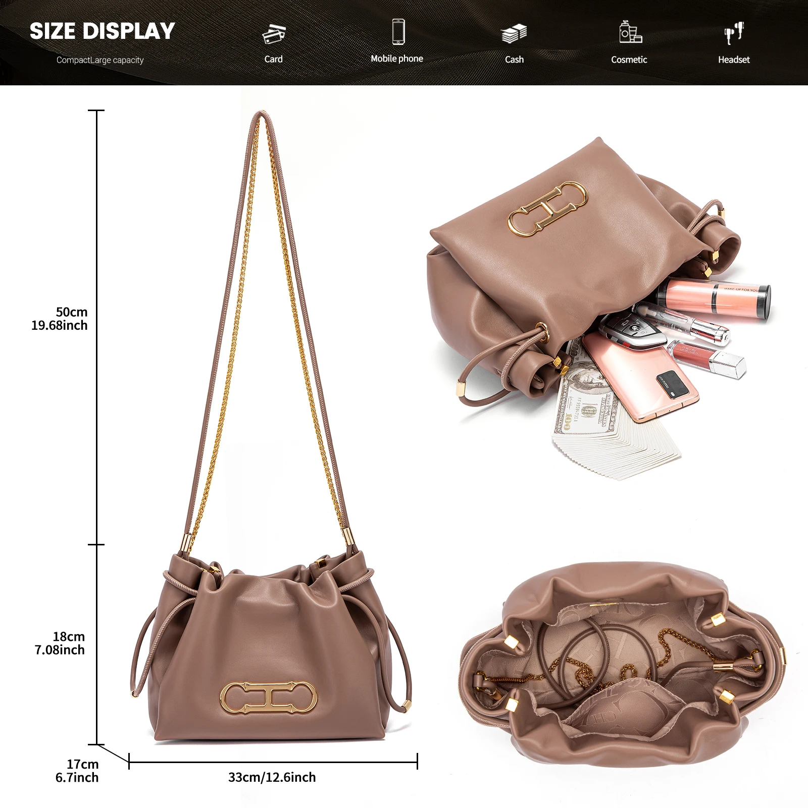 حقيبة كتف نسائية من علامة CHCH، بتصميم كلاود جديد...