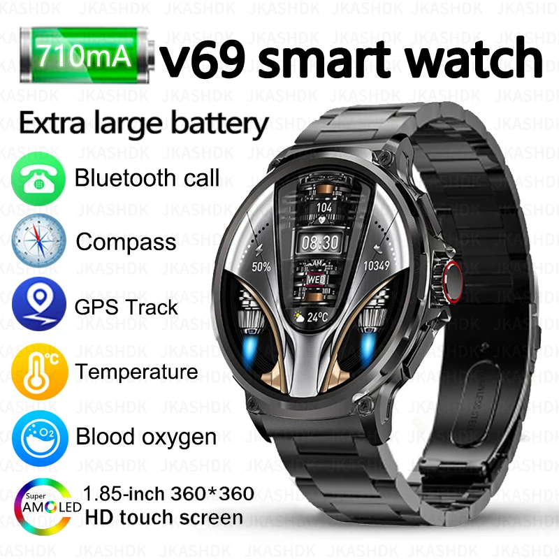 Nuovo Smartwatch Da Uomo Hd Bluetooth Call 1.85 "Display Smartwatch 710 Mah Batteria Grande 400 + Quadrante Smartwatch Per Huawei E Xiaomi