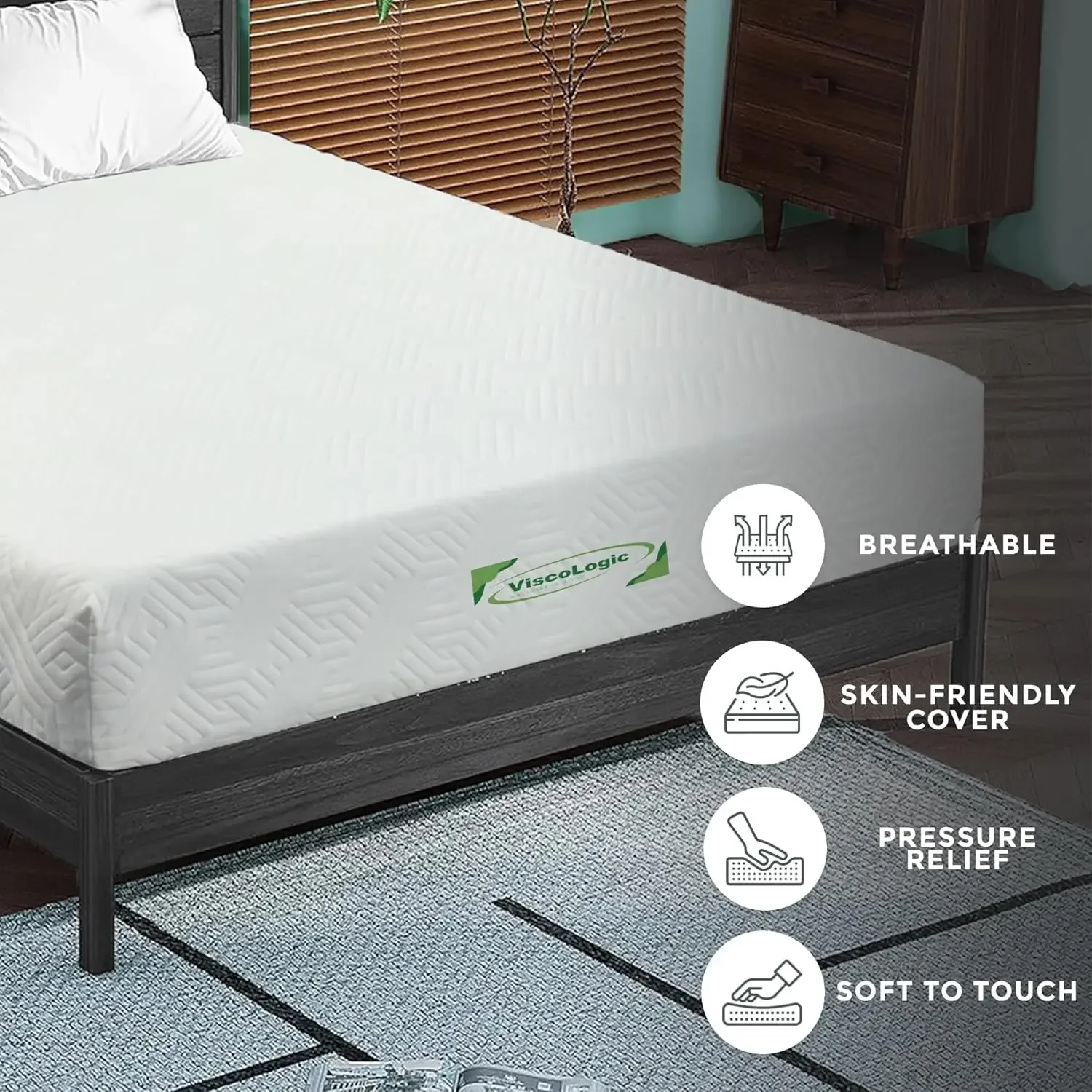 6 Inch Twin Mattress Gel Infused Cool Sleep & Pressure Relief, Medium Firm Mattress CertiPUR-US Certified, Bed in a Box High Den 5