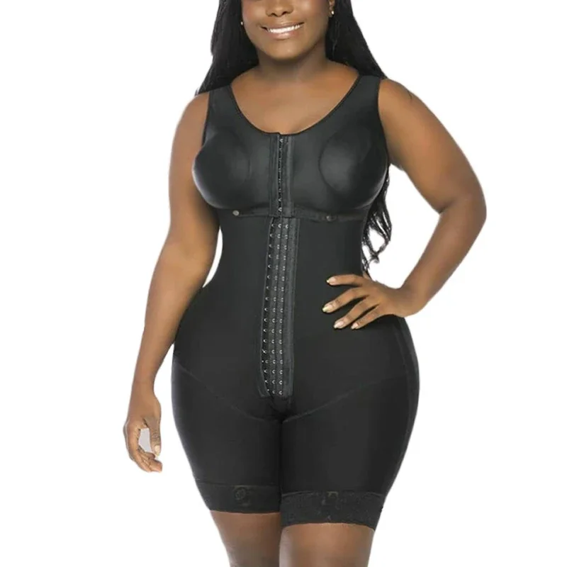 

with Hook and Eye Front Closure Shaper Adjustable Bra Slimming Bodysuit Fajas Colombianas