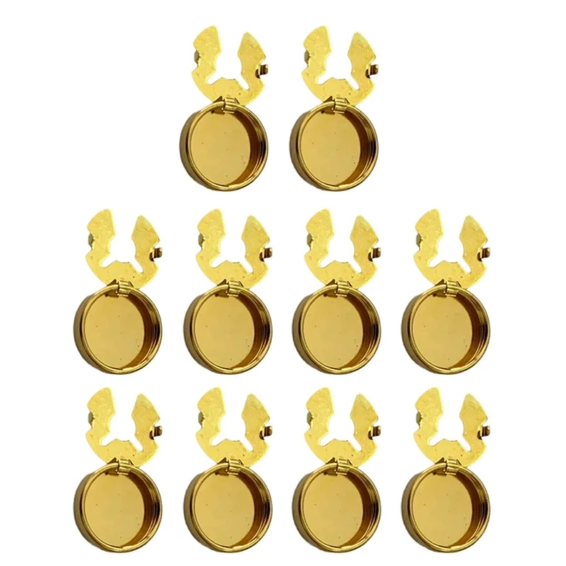 Brass Round Cuff Button Covers - 10pcs Imitation Cufflinks for Mens Formal Shirts and Weddings