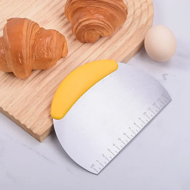 Coupe-pâtisserie en acier inoxydable, grattoir à farine, échelle de hachoir, pâte à Pizza, coupe-pain, accessoires de cuisson, outil de cuisine 1/4 pièces 4