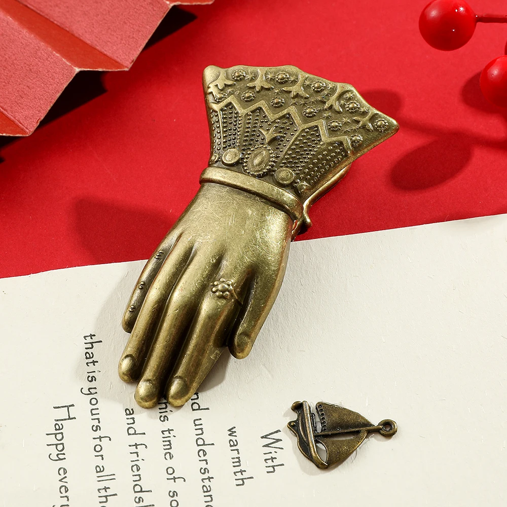 Noble Women's Handheld Vintage Hand Bookmark Holder 1pc For Girls Men Plated Sleeve Swing Clip Office Supplies for Writers