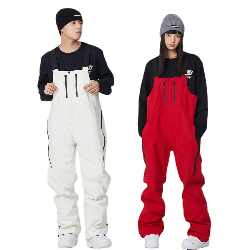 Snowboarding Ski Pants Ski Overalls Jumpsuit Trousers Baggy for Men Women Outdoor Waterproof 3L