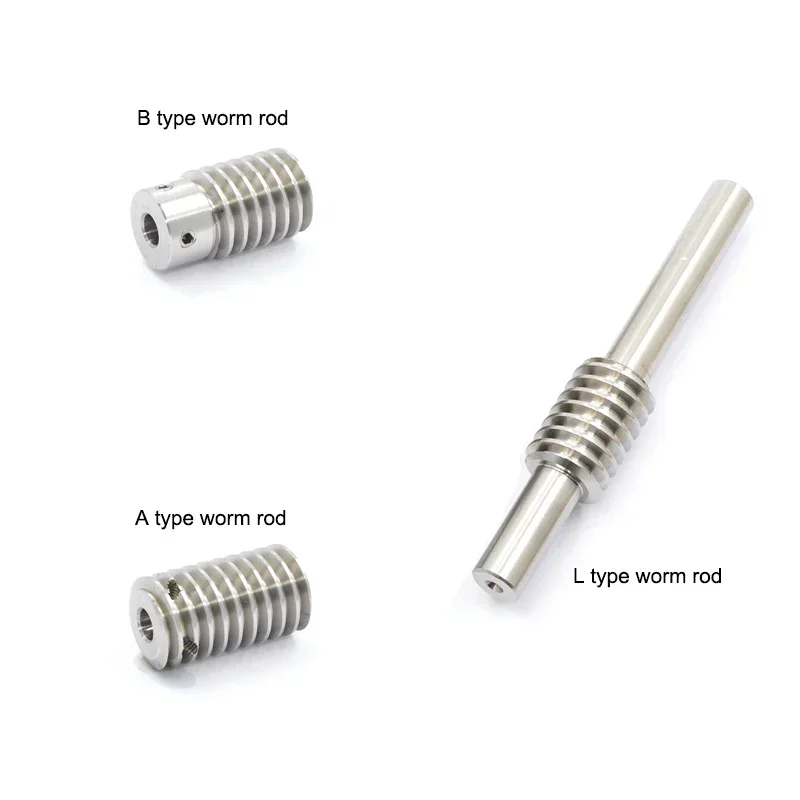 1Pcs 1M 15T-60T Brass Worm Gear Wheel Stainless Steel Worm Rod 1 Modulus 15 Teeth-60 Teeth Gear Bore 5/6/8/10/12mm