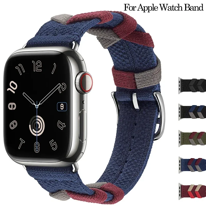 Cinturino Per Apple Watch Ultra 2 49Mm 44Mm 40Mm Nylon Intrecciato Correa Per Iwatch Series 9 8 7 6 45Mm 44Mm 42Mm 40Mm 41Mm Bracciale