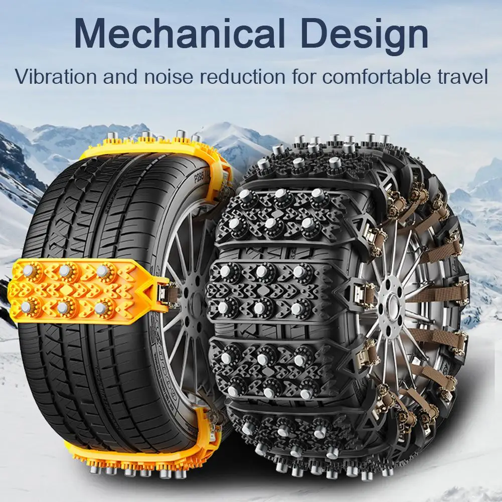 Auto Winter Ice Breaking Steel Nail Anti-skid Chain 37.5*7cm Heavy Duty TPU Metal Manganese Steel Chain Tools