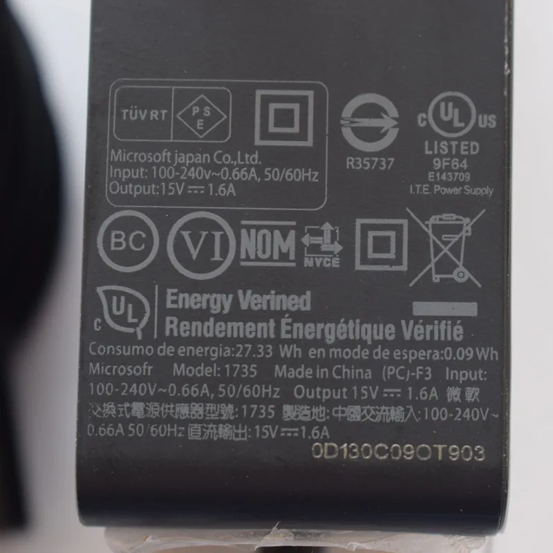 15V 1.6A 24W AC Laptop Power Adapter Charger for Microsoft Surface go1 go2 pro4 pro5 m3 1735 1736 1824