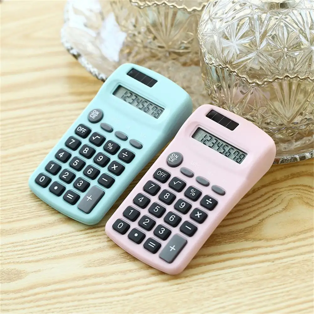 Portable Lightweight 8 Digit Small Student Solar Battery Powered ...