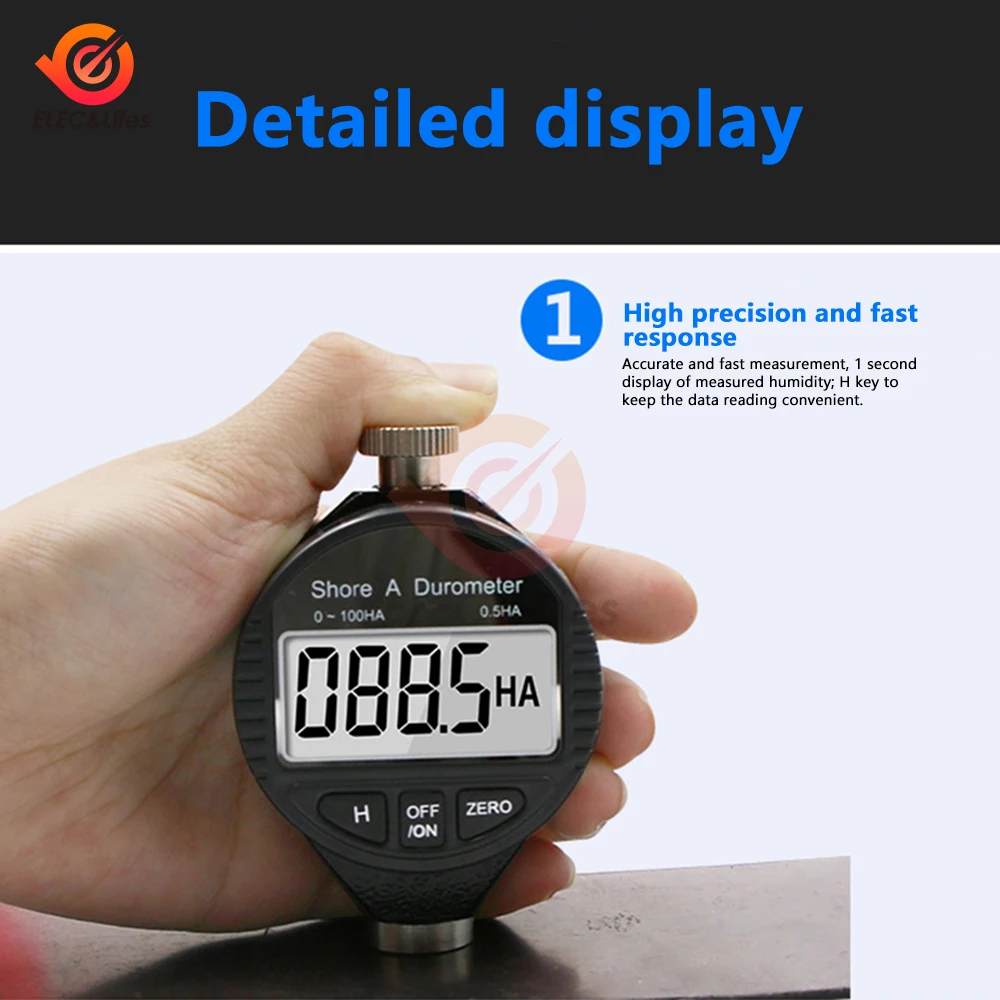 0-100 HA HD HC Digital Shore Durometer Sclerometer Rubber Hardness Tester Meter Paragraph Built-in Battery hardness tester