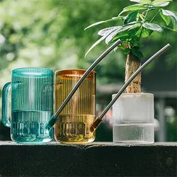 Watering Can For Home Flowers Plastic Transparent Stainless Steel Long Spout Watering Can Pot Shatterproof Outdoor And Indoor