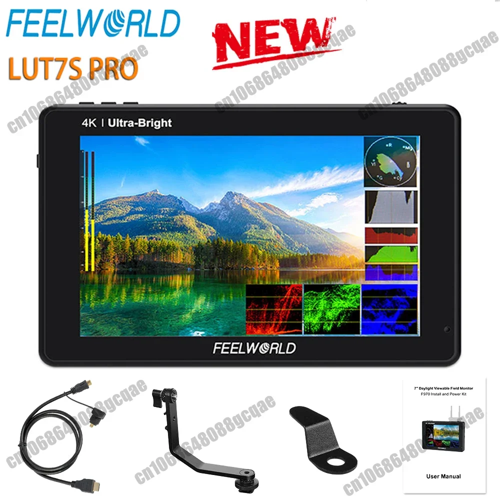 

FEELWORLD 7 Inch 2200nits 3D LUT Touch Screen DSLR Camera LUT7S PRO 7 Field Director AC Monitor 4K HDMI Input Output for Gimbal