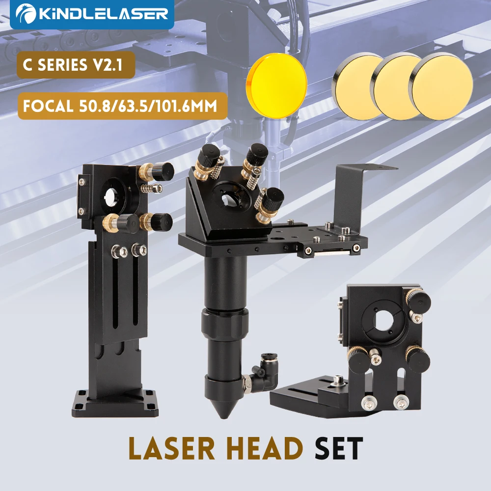 

CO2 Laser Head CVD ZNSE Focus Lens Set D18 FL38.1 D20FL50.8/63.5/101.6mm Integrative Mount Dia.25 Si Mirror for Laser Cutter