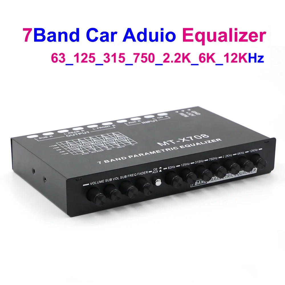 Equalizzatore Grafico Per Auto A 7 Bande Con Filtro Passa-basso E Controllo Volume Subwoofer