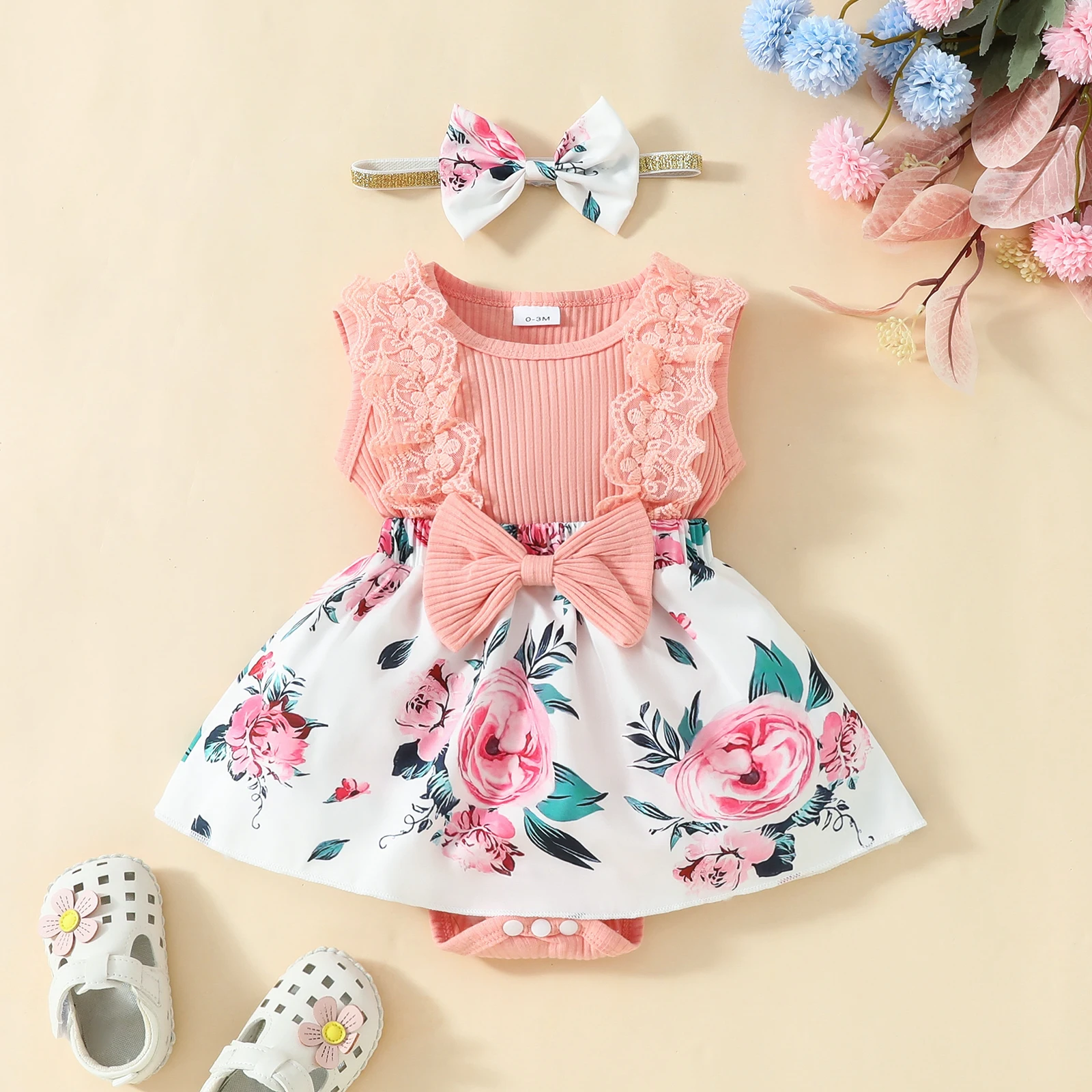 Baby Bodysuit Infant Casual Floral Pattern