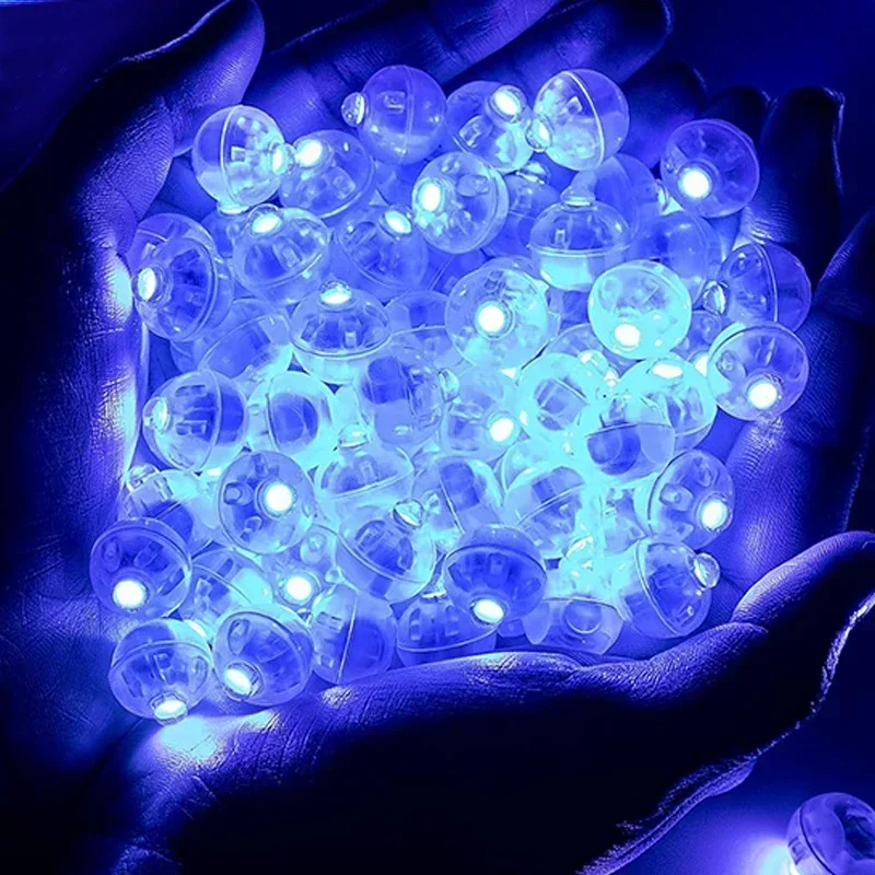 thumbnail image 1 of 100/10 piezas de lámpara de bola luminosa, mini globo LED, luz intermitente colorida, decoración para fiestas de cumpleaños y bodas de Navidad, 1 of 5