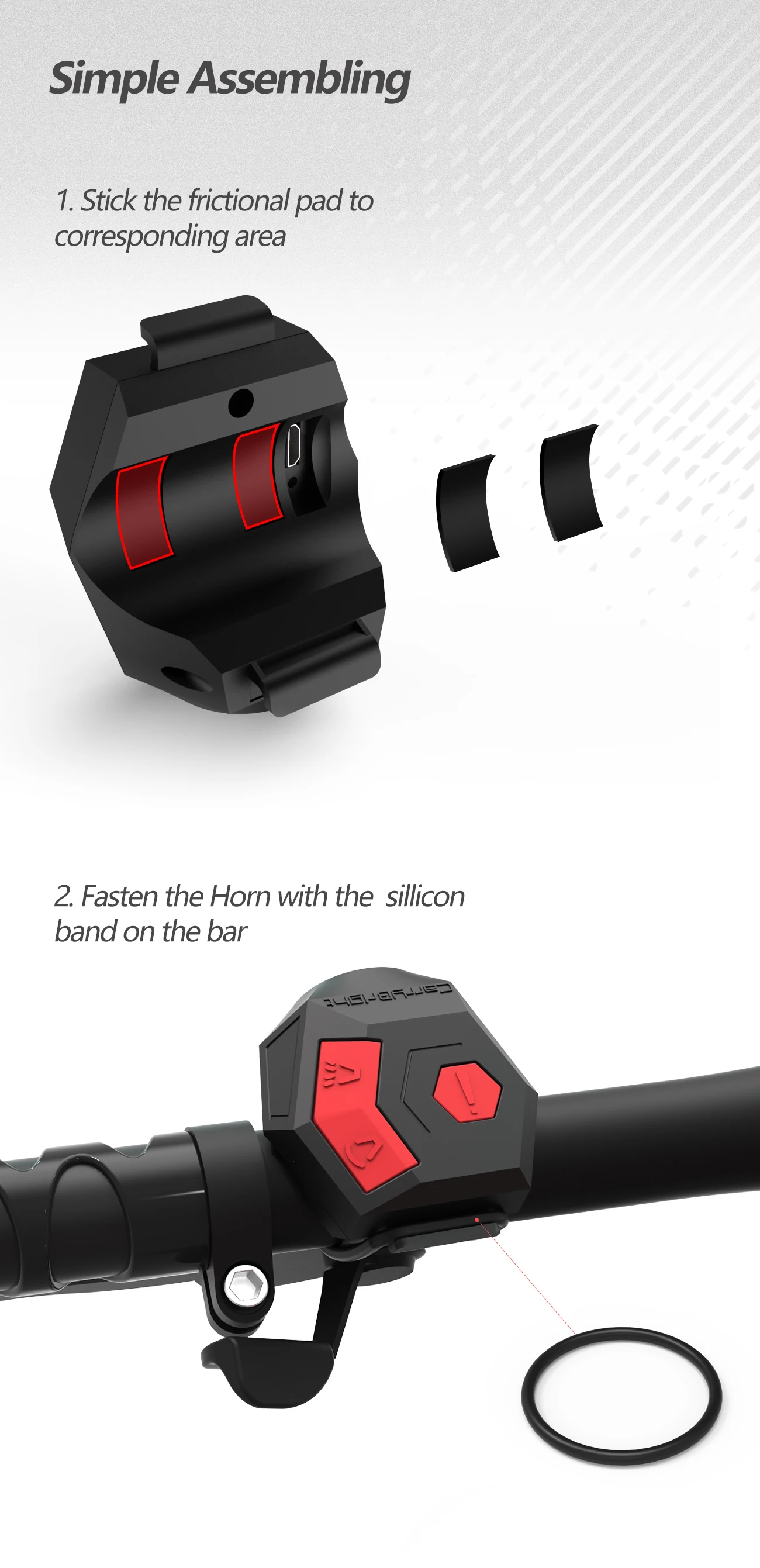 Description Picture 5 of item120 db Loud Horn Anti-theft Bell scooter Bike Electronic Horn Bell USB Rechargeable Bicycle Doorbell Handlebar Cycling Alarm