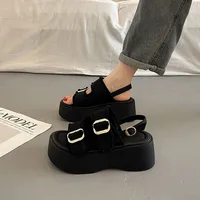 Sandales explosives Rome pour femmes, tendance, niveau d'apparence élevé, chaussures de plage d'été en toile pour loisirs, offre spéciale, nouvelle collection 2025 3