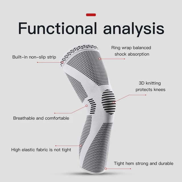Knitted Nylon Sports Knee Pads Three-Dimensional Compression With Tightening Breathable Warm Men And Women'S Protective Gear 3