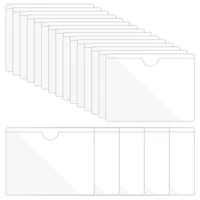 20/30Pcs Self-Adhesive Label Holder Card Pockets Sleeves Label Holder Clear Library Card Holders with Top Open for Index Cards 1