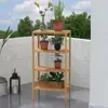 4 Tier Bamboo Storage Shelf Freestanding Bookcase Bathroom Kitchen Organizer Sturdy Moisture Resistant Space Saving Rack 3