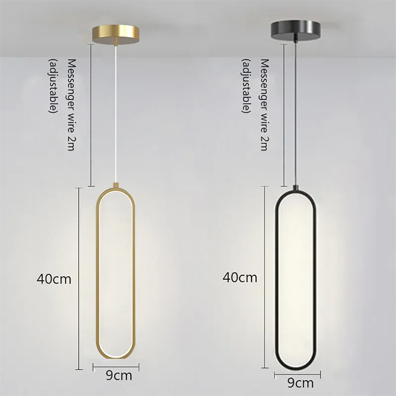 Modern Minimalist LED Pendant Light Chandelier For Bedroom Restaurant Living Room Gold Black Hanging Lamps Decoration Led Lustre 5
