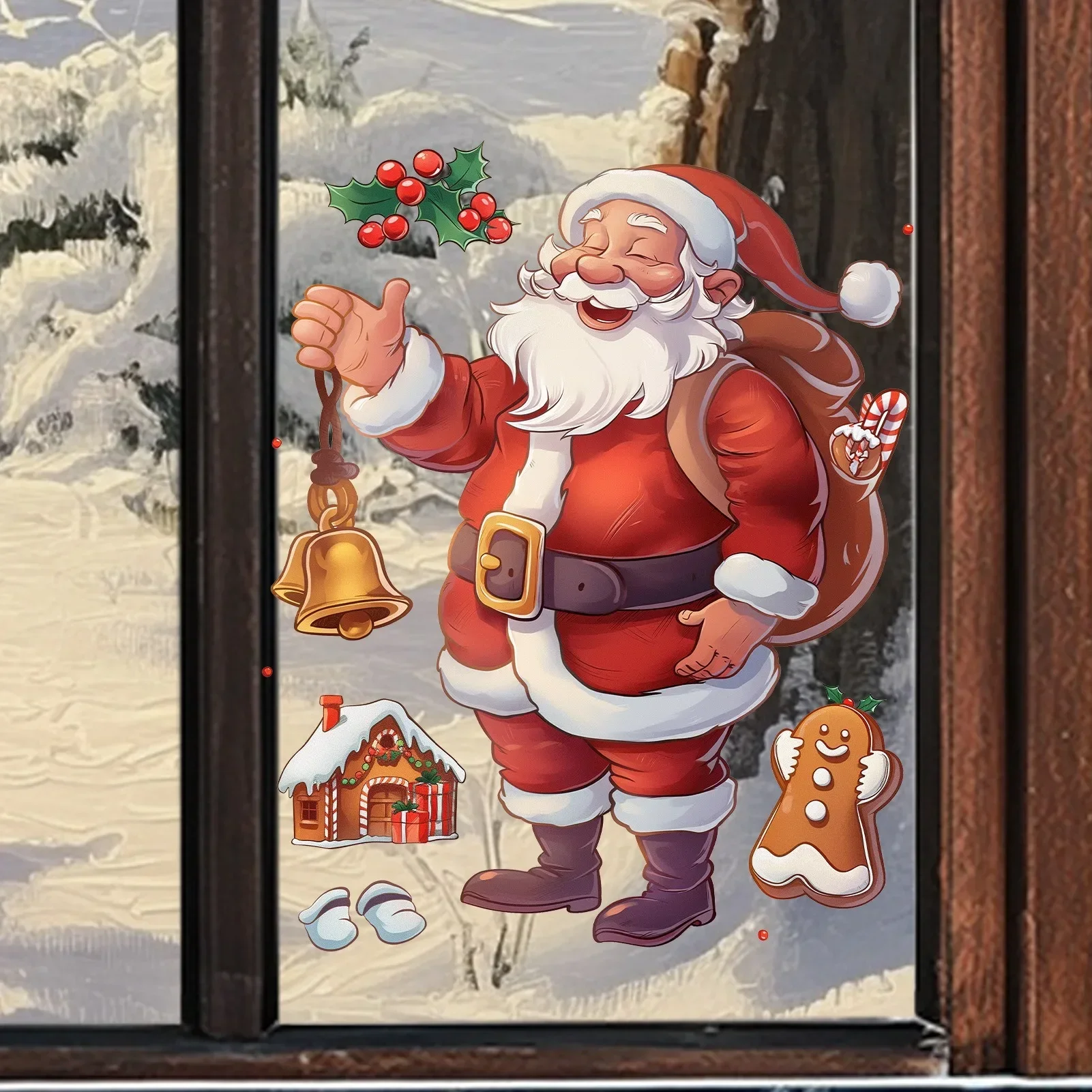 Autocollants Muraux De Noël Amovibles - Motifs Mignons Père Noël, Rennes, Bonhommes De Neige - Décoration Fête, Salon, Chambre, Fenêtre