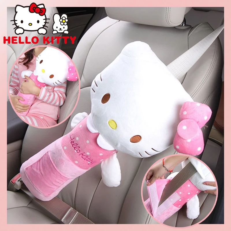 Hallo Kitty Auto Sicherheitsgurt Schulter Abdeckung Cartoon Kawaii Auto  Kinder Auto Innendekoration Sicherheitsgurt Abdeckung Plüsch Puppe