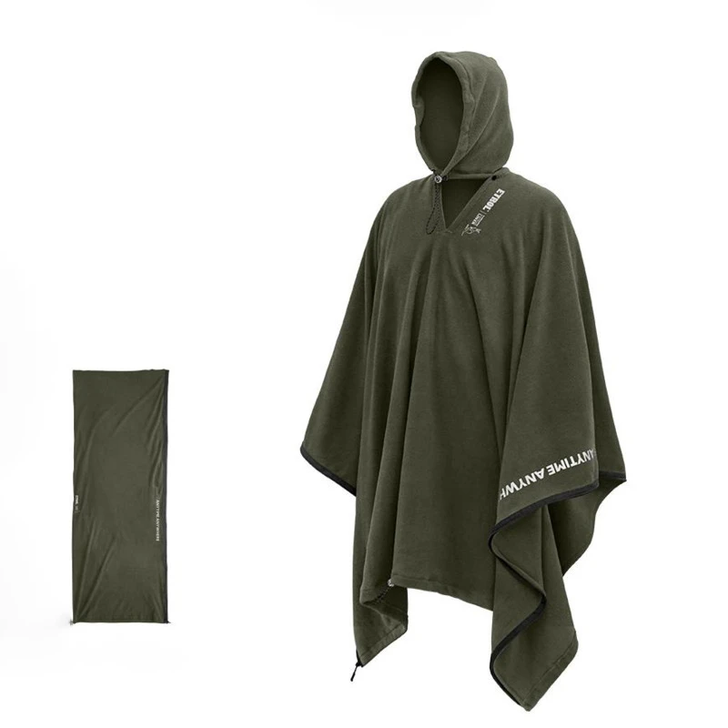 HKSH Multifunctional Warm Blanket Outdoor Camping Sleeping Bag Single Person Wearable Cold Proof Cape Men Thermal Trench HK3861