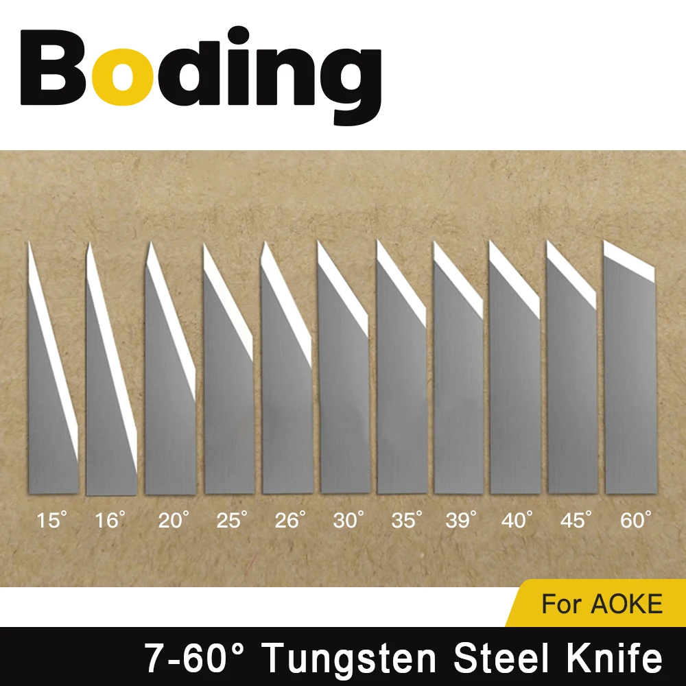 

BODING Vibration Knife Cutting Blade Knife Blade for CNC Vibrating Knife Cutting Machine Carton car mat 15-60Degrees 10Pcs