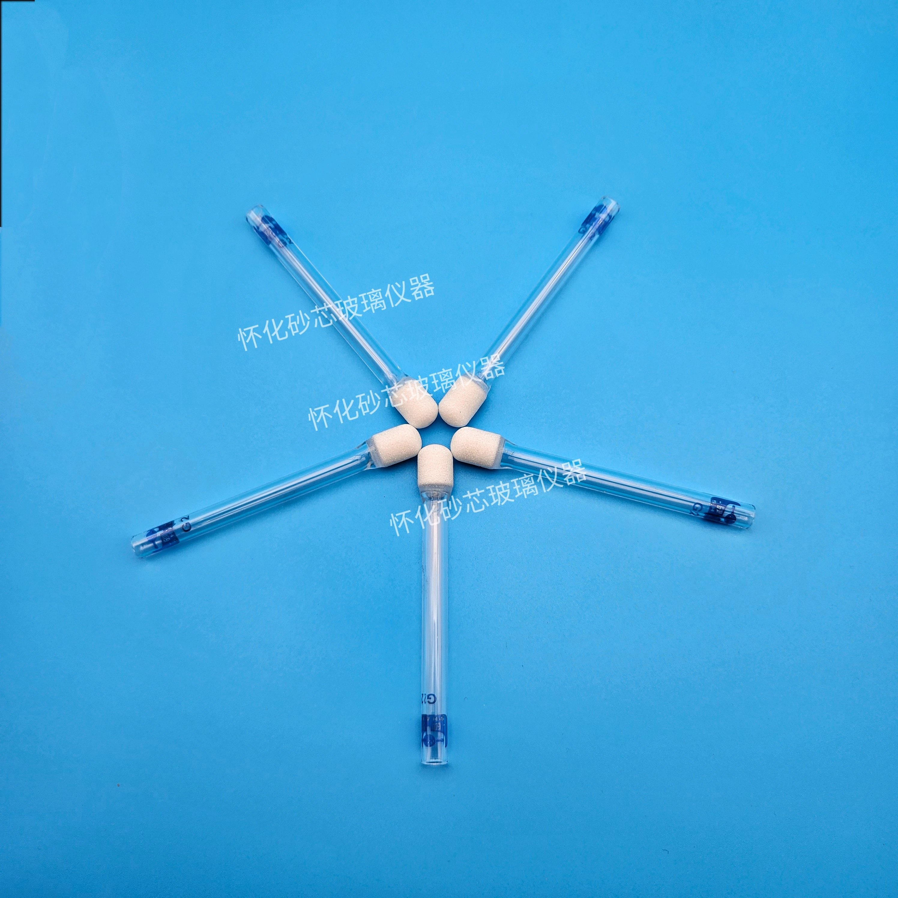 7mm diameter high borosilicate glass bubbler, used for experimental gas foaming, diffusion and liquid filtration.