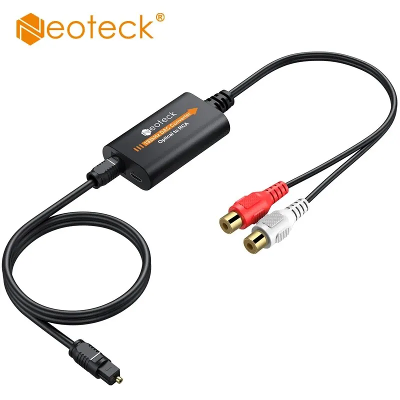 192kHz DAC Converter SPDIF to RCA Digital to Analog Audio Converter Optical Toslink RCA Audio Adapter
