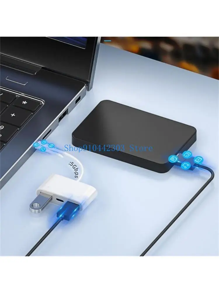 652F Mini USB TypeC Hub'lar 3 1 arada Çok Bağlantı Noktalı Dizüstü Bilgisayarlar için USB TypeC Bağlantı İstasyonu