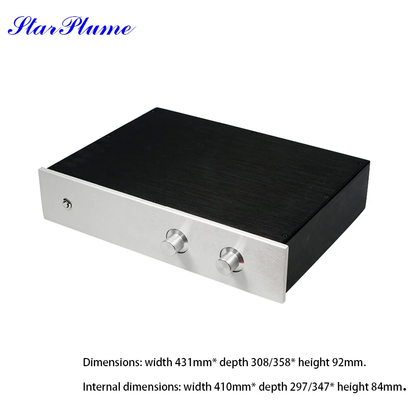 

431*358*92mm All-aluminum Alloy Power Amplifier Case DAC Preamplifier Chassis Vacuum Tube Amplifier Chassis Shell DIY Box