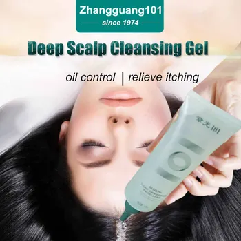 Zhangguang 101 Shampoo Gel detergente per cuoio capelluto, liquido detergente per follicolo pilifero profondo, esfoliante, controllo dell'olio e sollievo dal prurito Mi