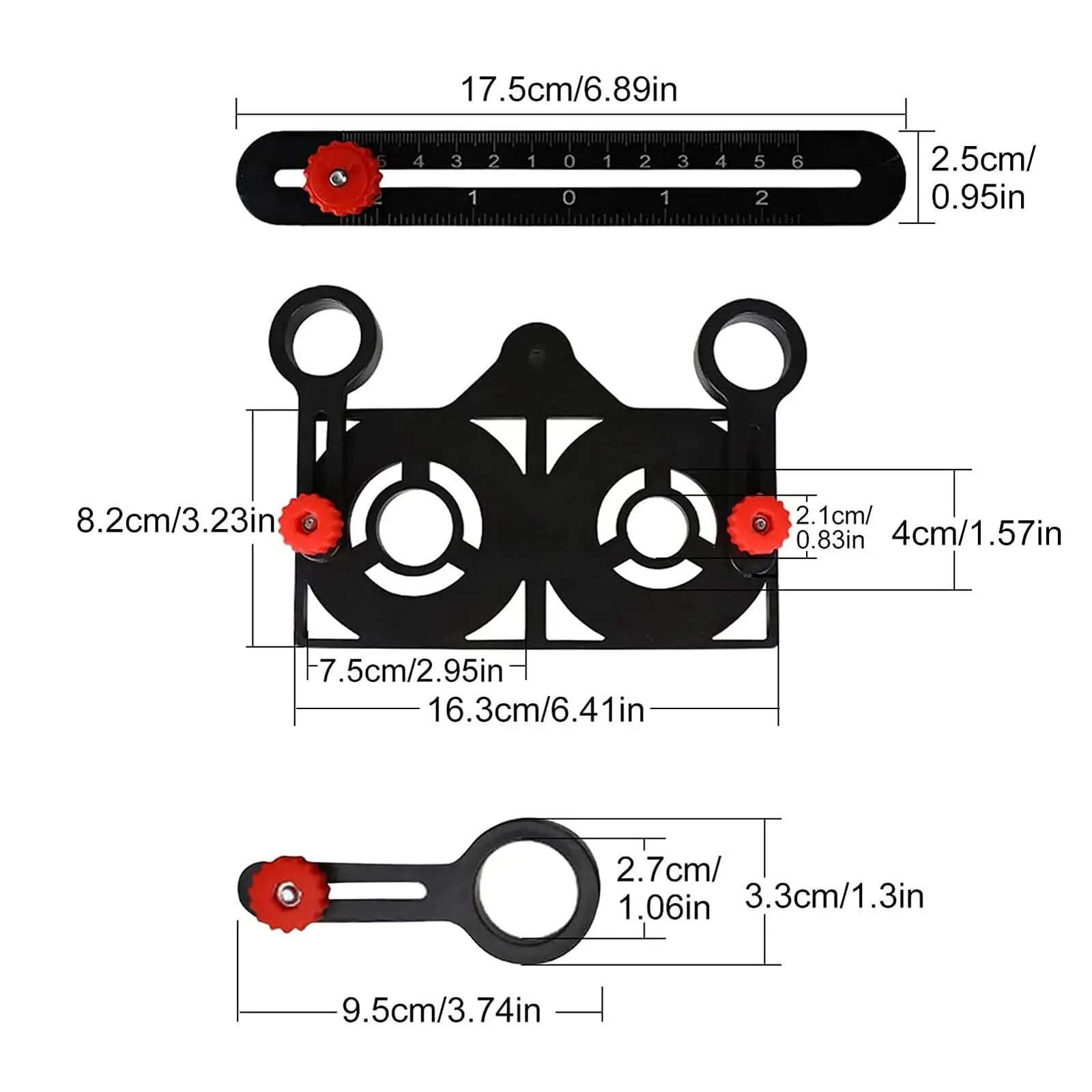 12 Fold Angle Ruler Multi Angle Aluminium Alloy Measuring Ruler Perforated Mold Template Tool Locator Drill Guide Tile Hole 2
