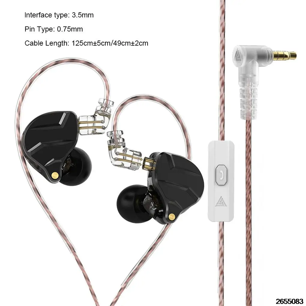 QKZ ZX1 Wired Earphone Copper Driver HiFi Sport Running Headphones Long