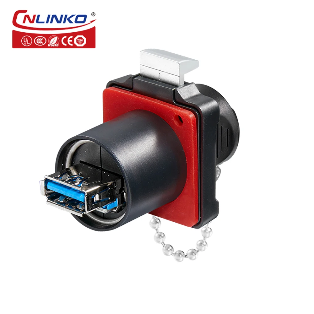 CNLINKO 산업용 장비용 방수 USB 3.0 커넥터, 견고한 연결, 내구성, 빠른 데이터 전송, M24, IP68