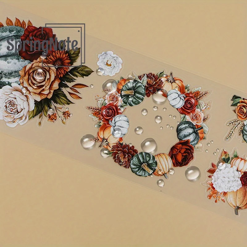 4Pcs/Set Matte Lady PET Washi Tape Pre-Cut Autumn Pumpkin Masking Tape for Stickers Scrapbooking Journal Collage Material 4