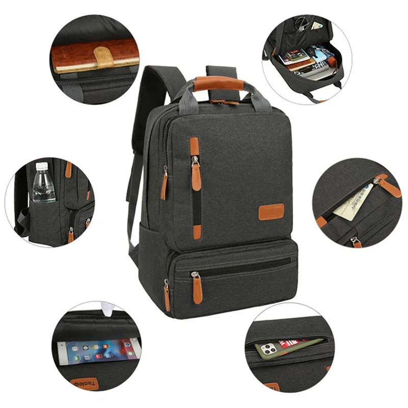 3Pcs/Set Casual Laptop Backpack Large Capacity Men Women Business Travel School Shoulder Bag Teenager Boys Girls Mochila Bagpack